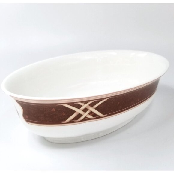 Vintage Personal Expressions Lenox Simply Tulips Sienna Oval Vegetable Bowl - Picture 2 of 7